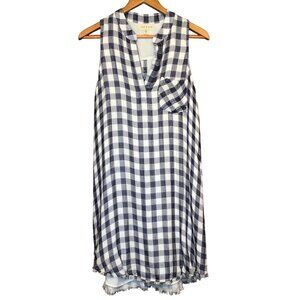 Cloth & Stone Sleeveless Gingham Check Dress Black White Size M